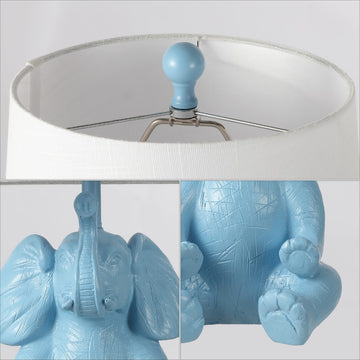 Kairi 21" Modern Shabby Chic Resin/Iron Happy Elephant LED Kids' Table Lamp with Phone Stand - JONATHAN Y
